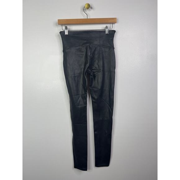 NEW Spanx Faux Leather Casual Elastic Waist Pull On Leggings Black Size: Medium - Picture 5 of 10